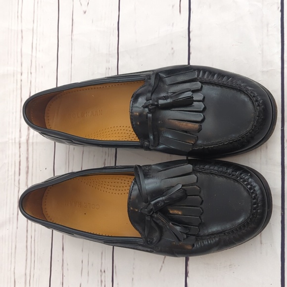 Cole Haan Pinch Shawl Bow II black leather loafers, shoes, CO2691, men's 9.5 D - Picture 2 of 12